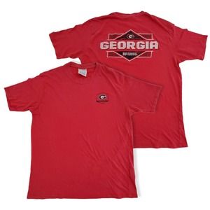 Champion Georiga Bulldogs Size L T-Shirt Red UGA Men's University of Georgia Tee